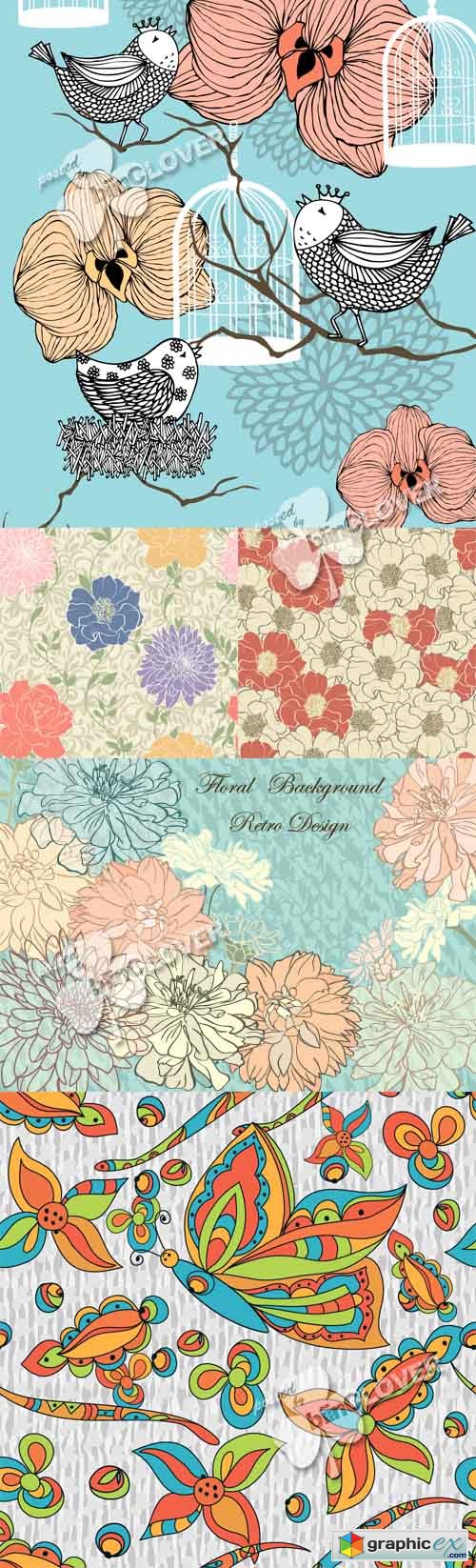 Vector Floral seamless background 0461