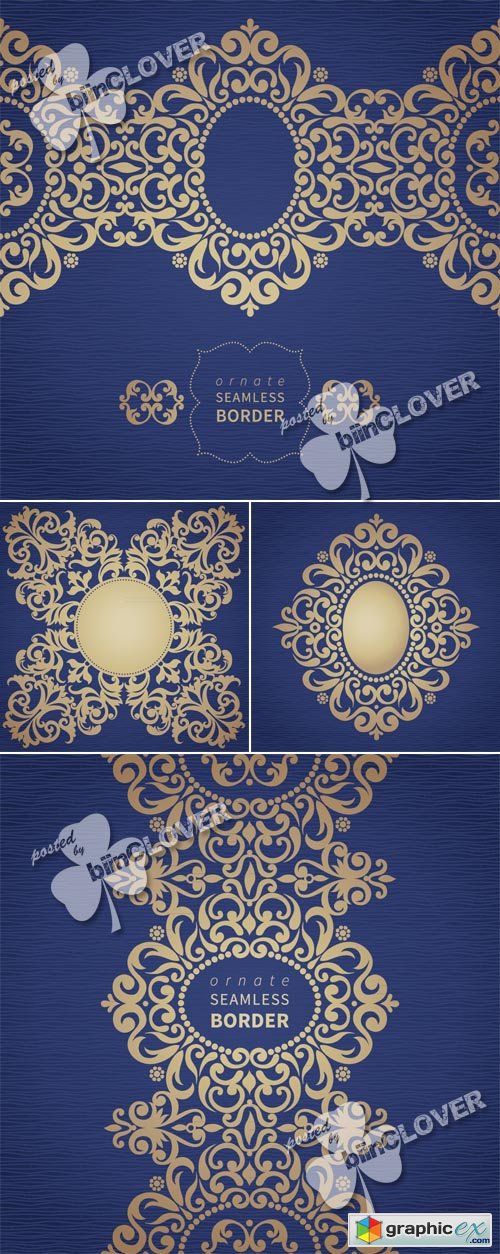 Vector Cards with ornate ornament 0455