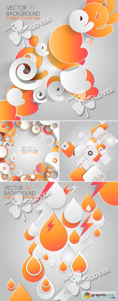 Vector Abstract 3D paper infographic elements 0455