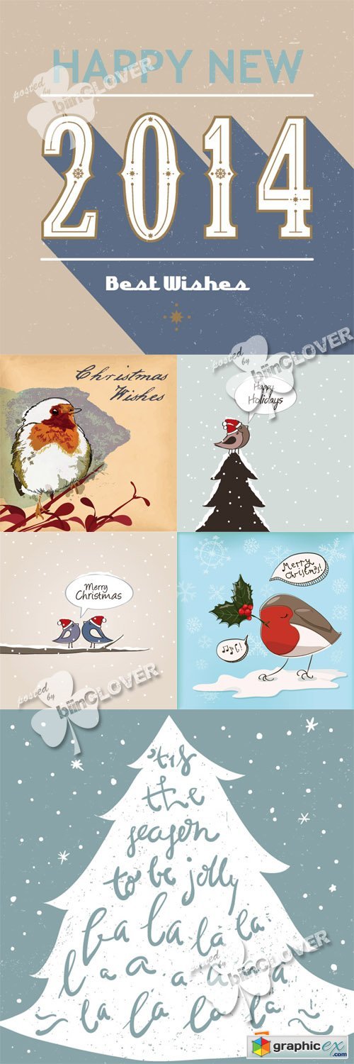 Vector Happy holidays cards 0551