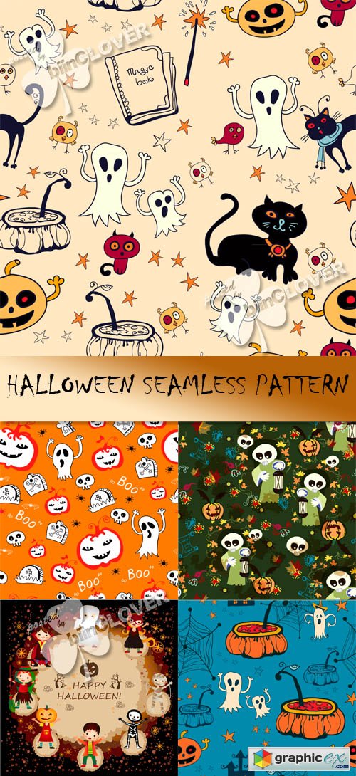 Vector Halloween seamless pattern 0451