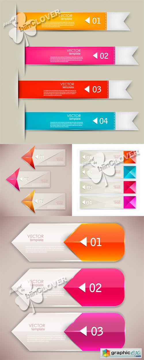 Vector Set of bookmarks and arrows 0450