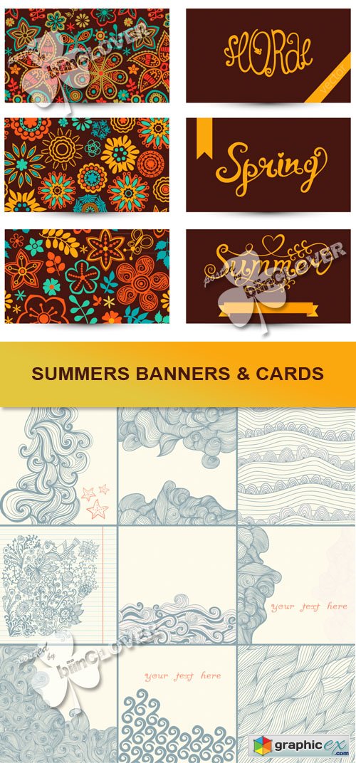 Vector Summer banners and cards 0450