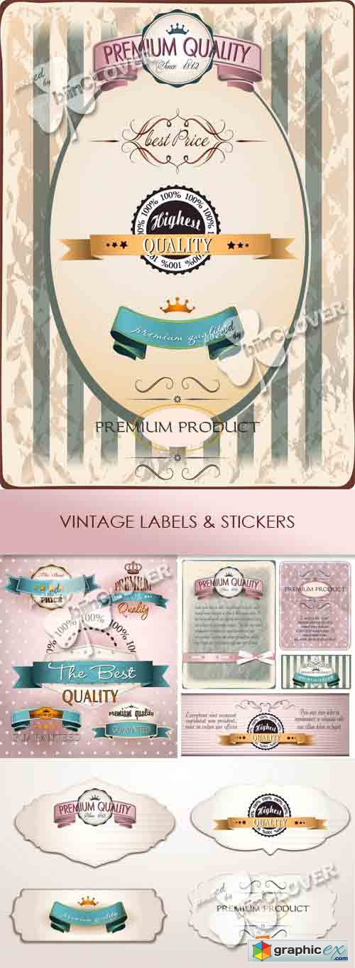 Vector Vintage labels and stickers 0449