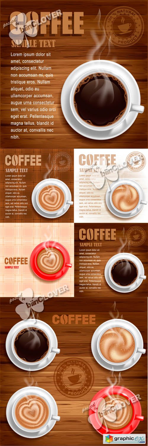 Vector Cup of coffee backgrounds 0446