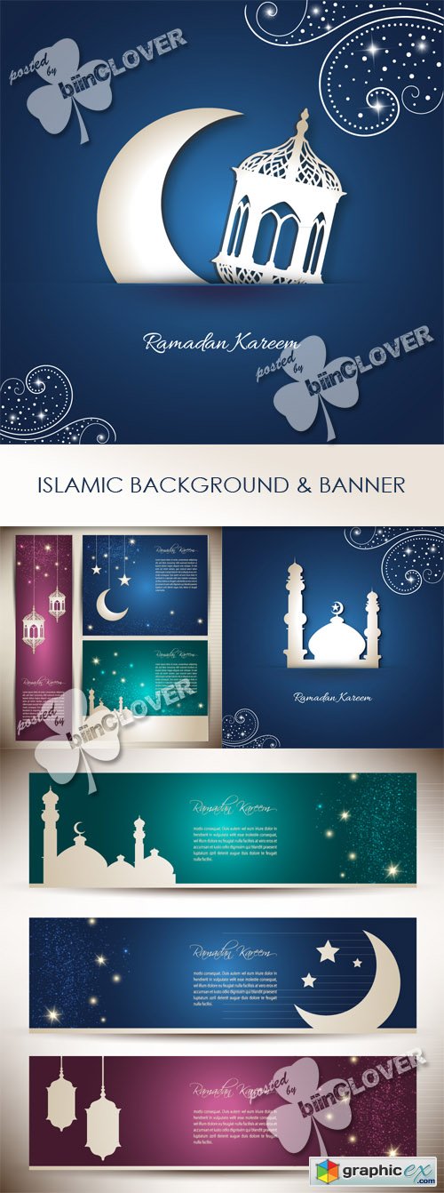 Vector Islamic background and banner 0443