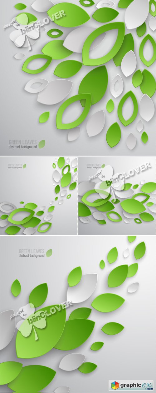 Vector Abstract background with green leaves 0422