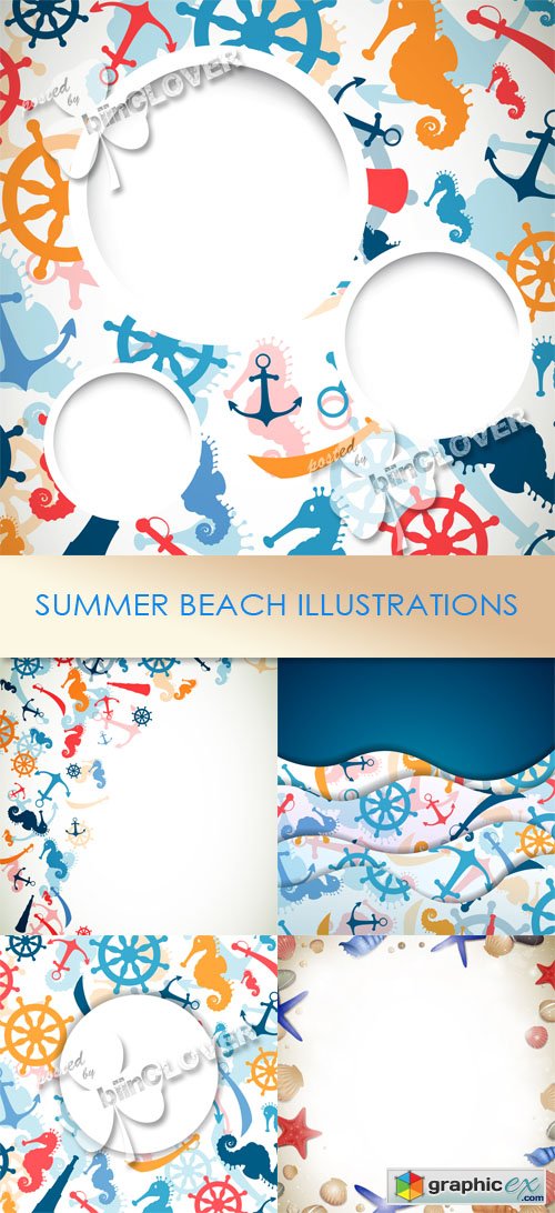 Vector Summer beach illustrations 0440