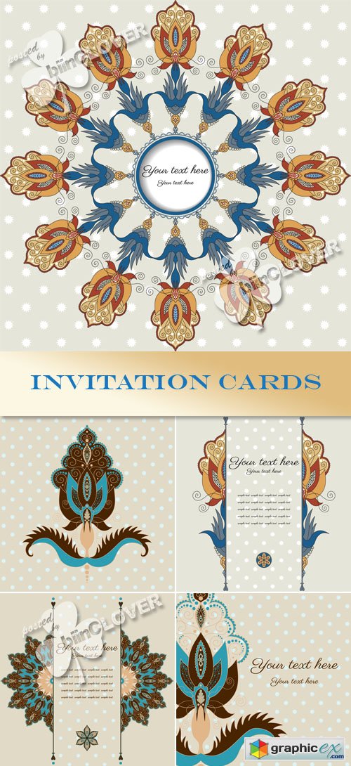 Vector Invitation cards 0439