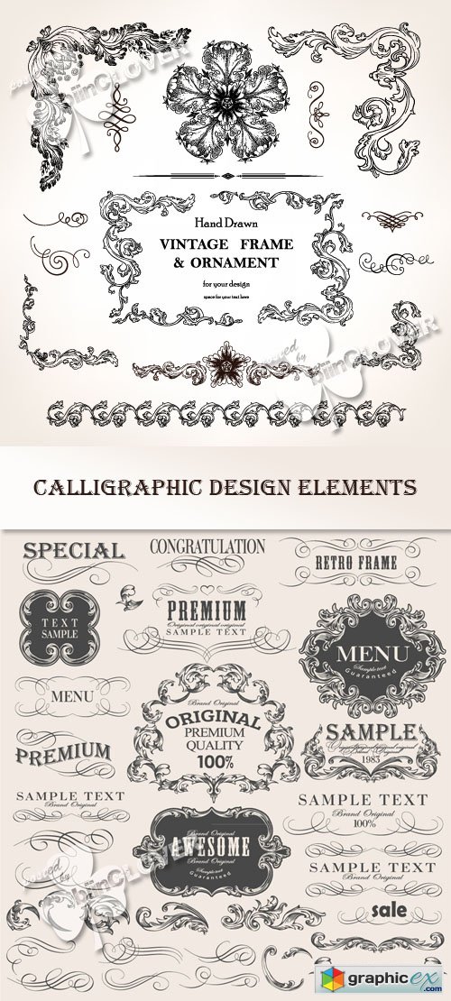 Vector Calligraphic design elements 0439