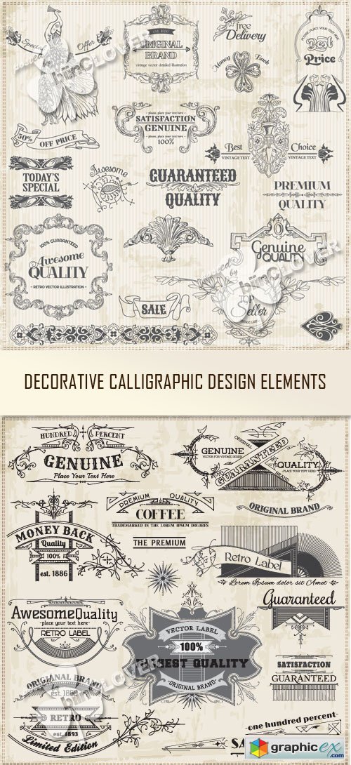 Vector Decorative calligraphic design element 0437