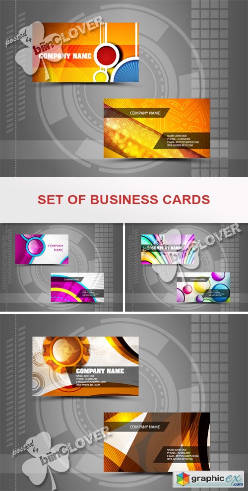 Vector Set of business cards 0437