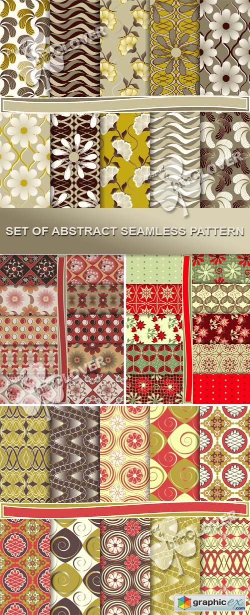 Vector Set of abstract seamless pattern 0435