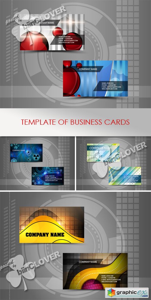 Vector Template of business cards 0435