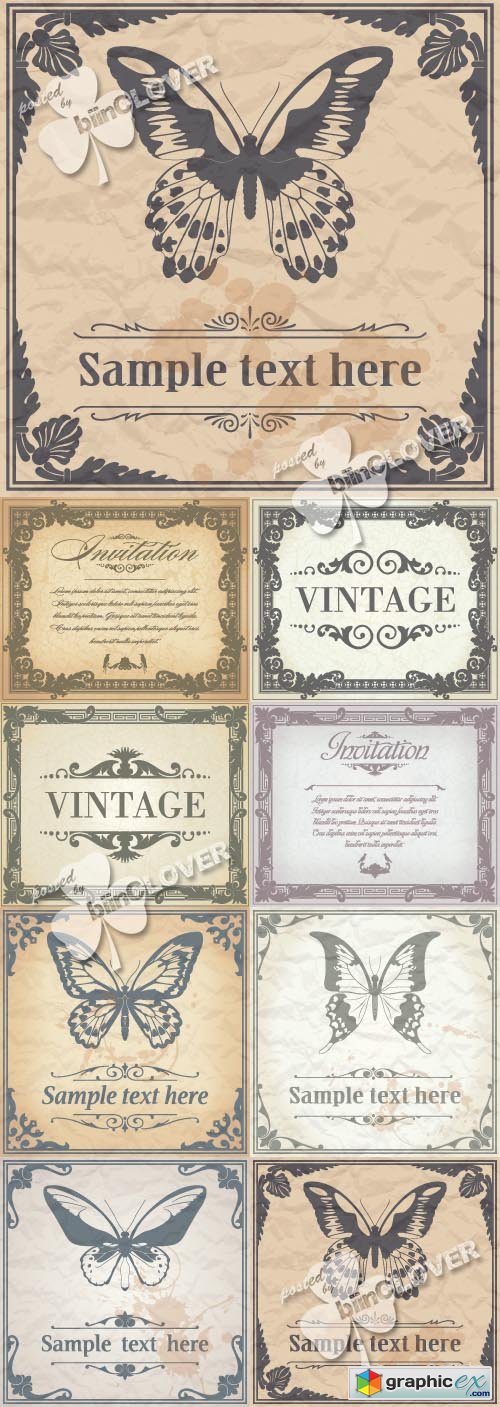 Vector Set of vintage frames 0433