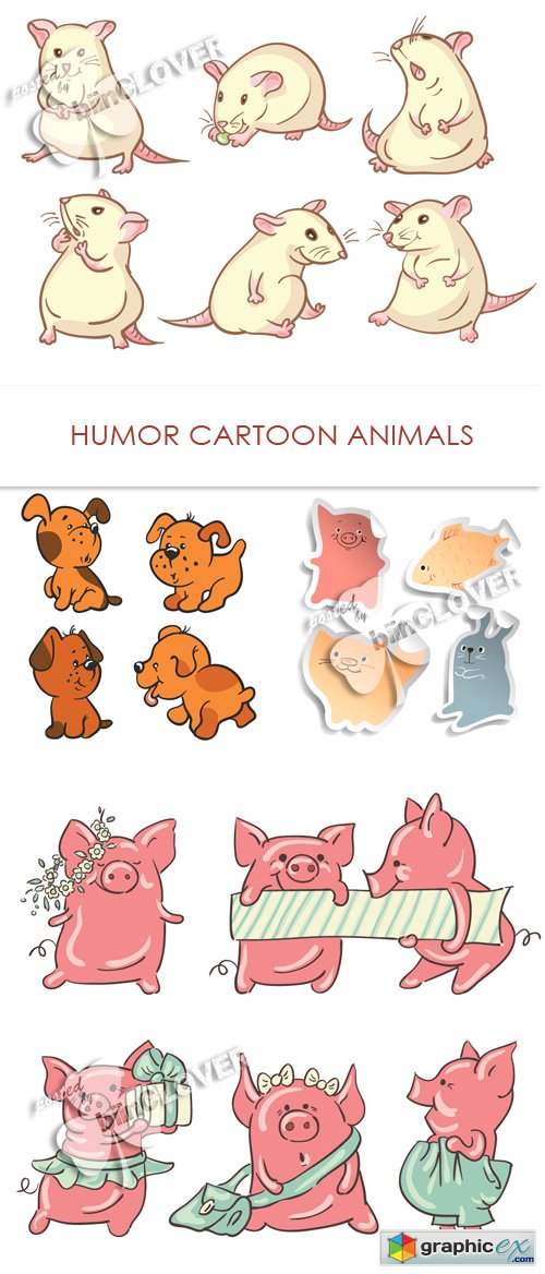 Vector Humor cartoon animals 0431