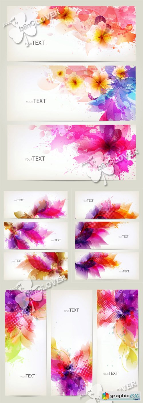 Vector Banners with floral design 0430