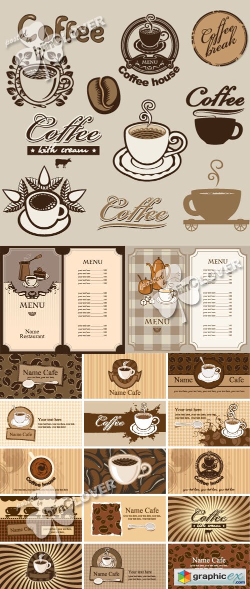 Vector Coffee theme design 0429