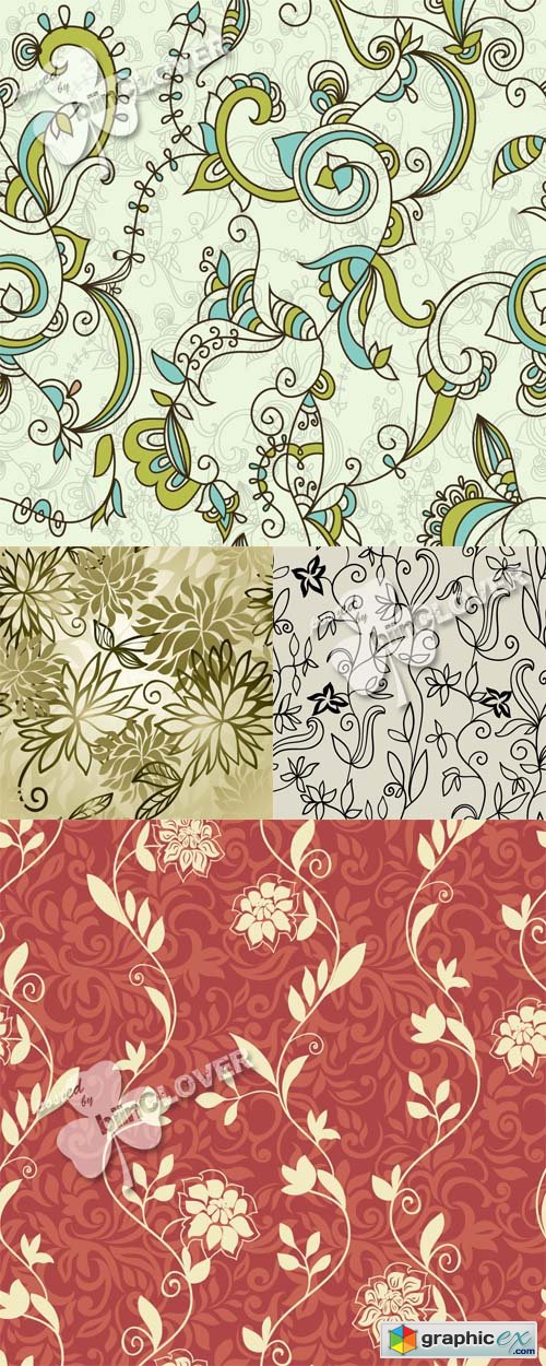 Vector Elegant  floral seamless pattern 0427