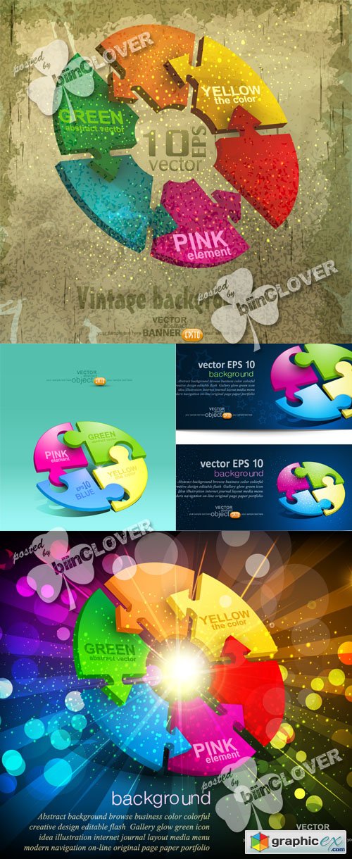 Vector Backgrounds with puzzles 0320