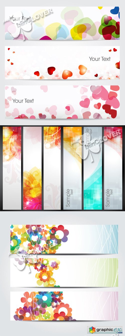 Vector Abstract banners set 0417