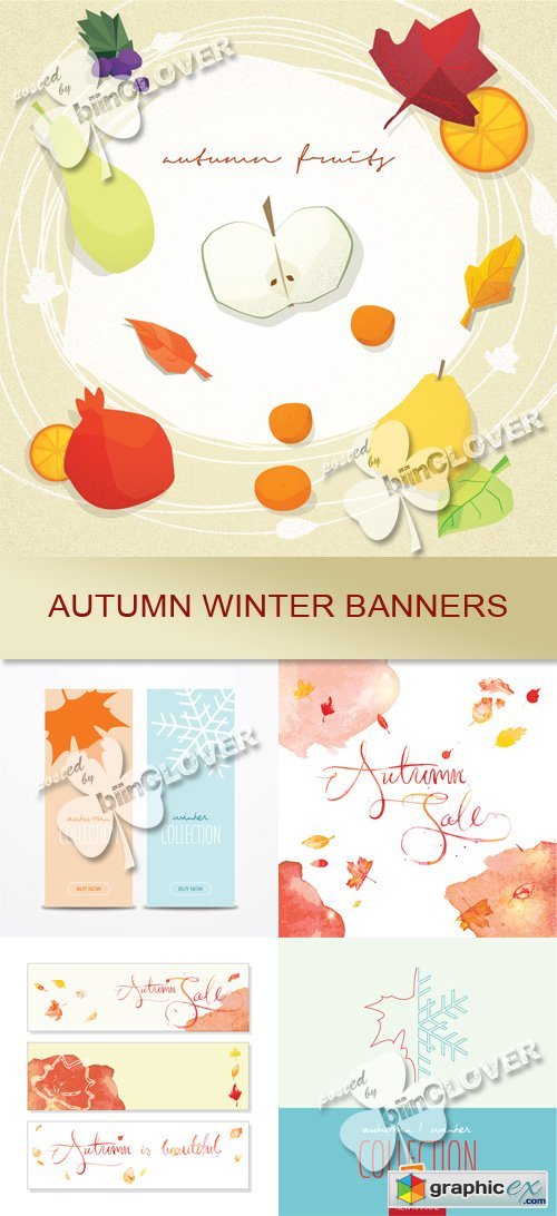 Vector Autumn winter banners 0555