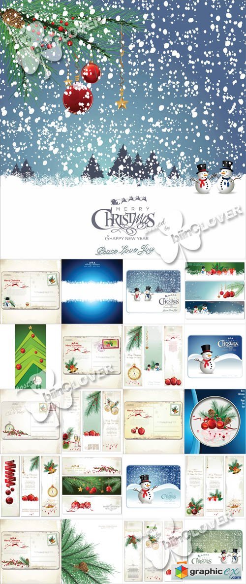 Vector Christmas cards 0554