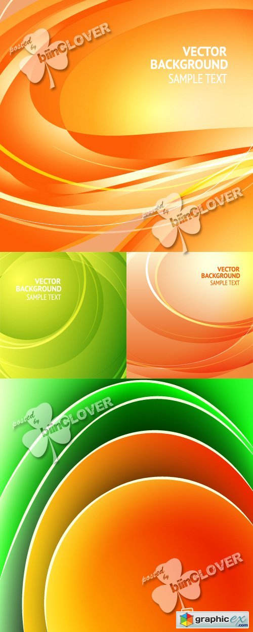 Vector Abstract orange and green background 0398
