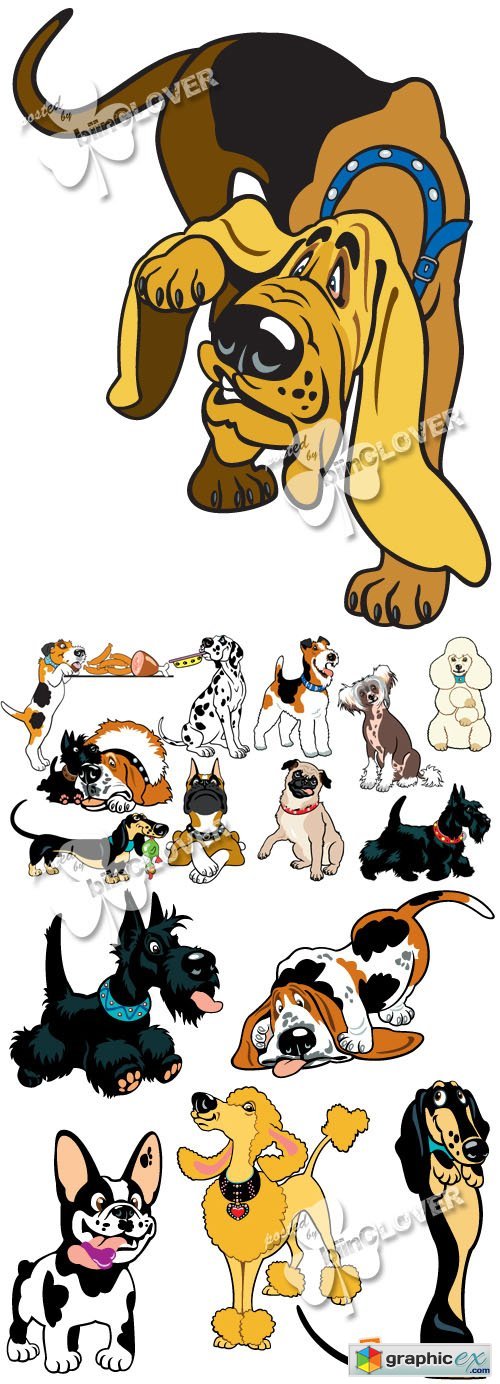 Vector Cartoon dog breeds 0392