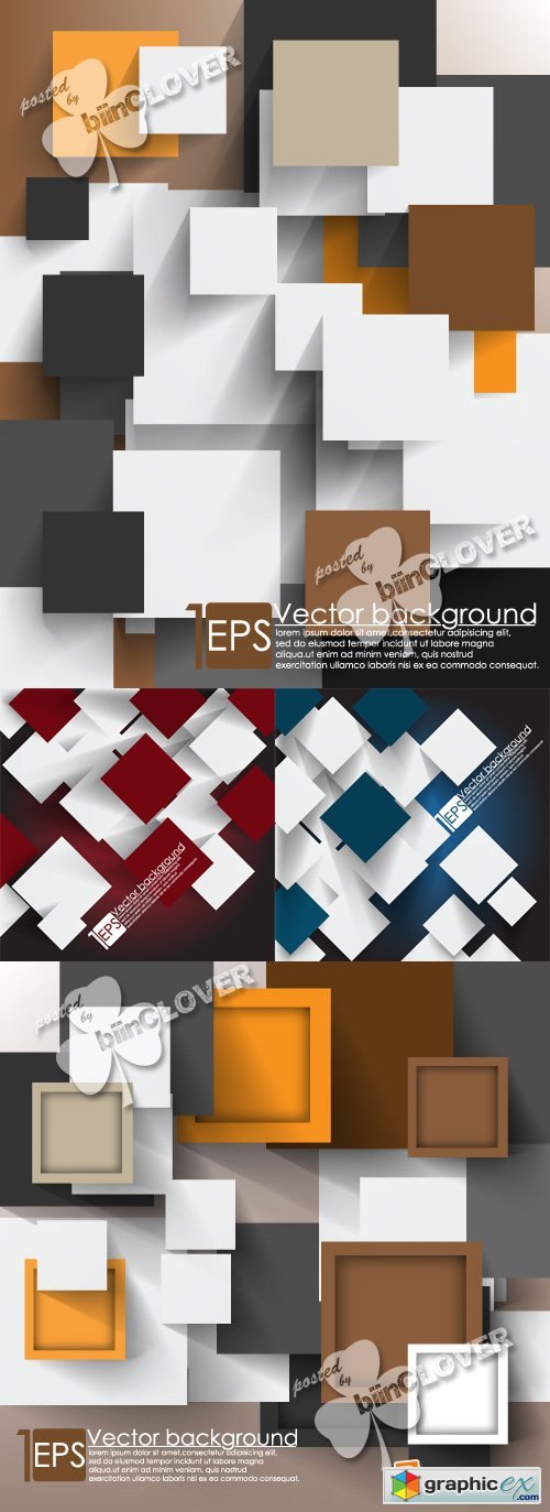 Vector Overlapping squares background 0381