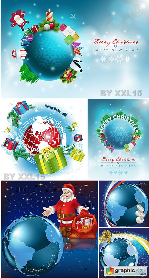 Vector Christmas on planet Earth