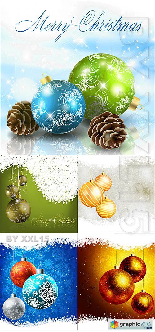 Vector Christmas backgrounds With balls 4