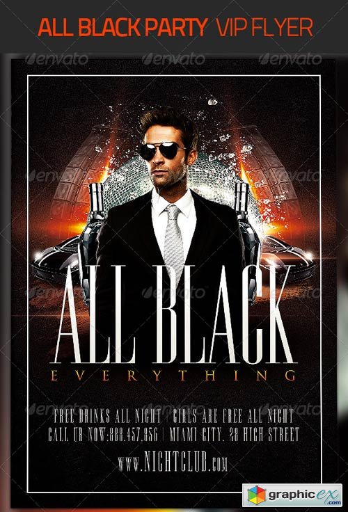 All Black Party Flyer 4455315
