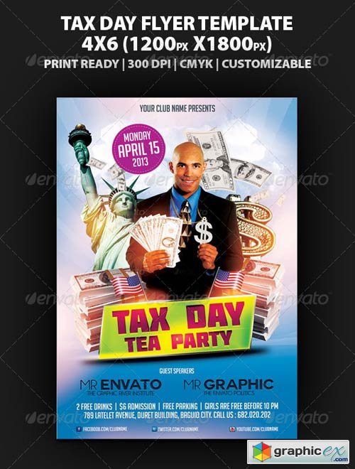 Tax Day Tea Party Flyer Template