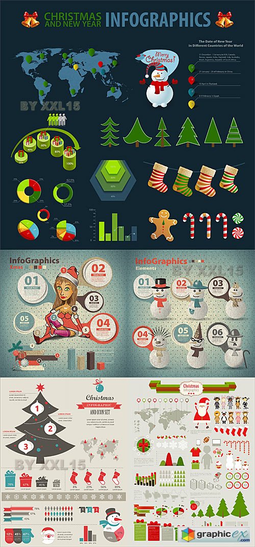 Vector Christmas infographics