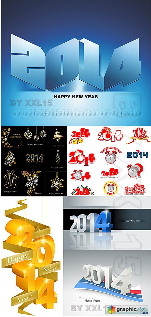 Vector 2014 New Year decorations