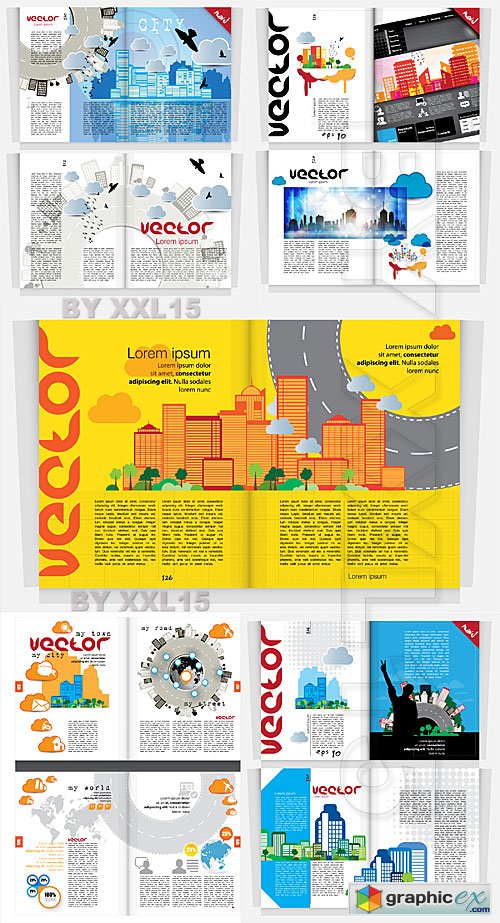 Vector Broshures and magazines vector templates