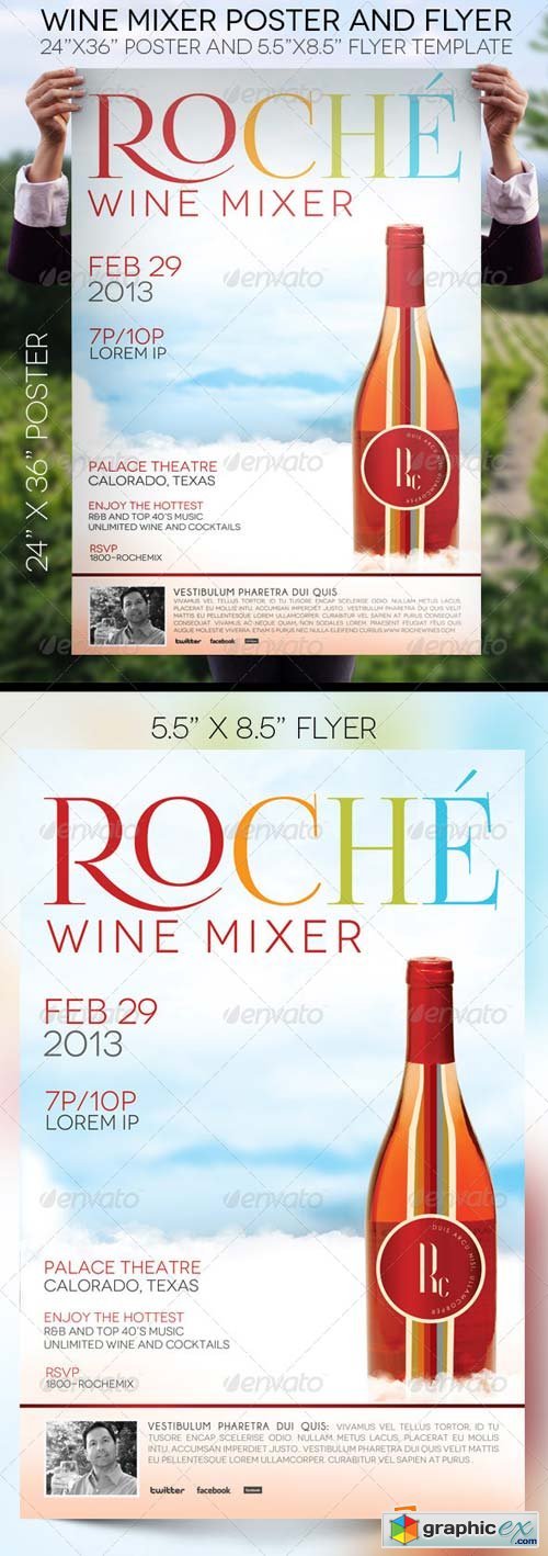 Wine Mixer Poster and Flyer