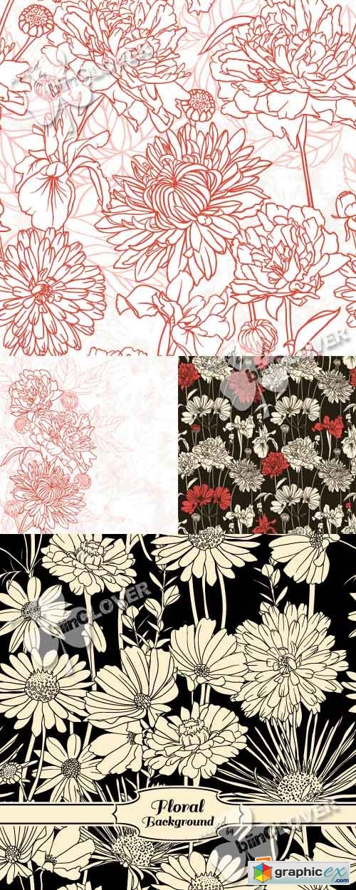 Vector Abstract floral background 0374