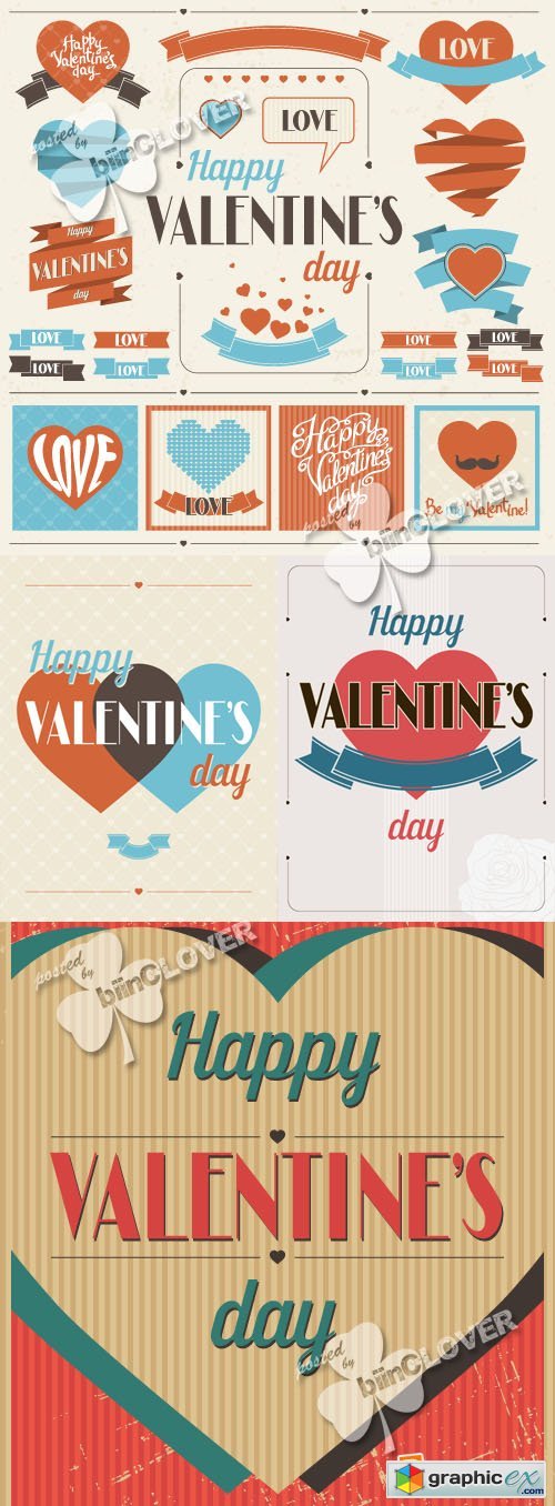 Retro Valentines Day cards 0371