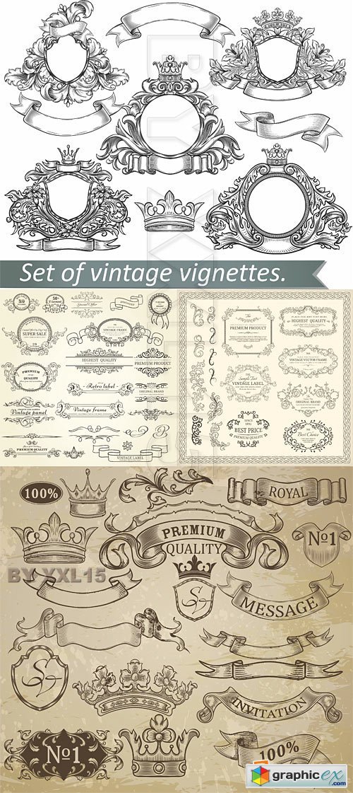 Vector Set of vintage elements