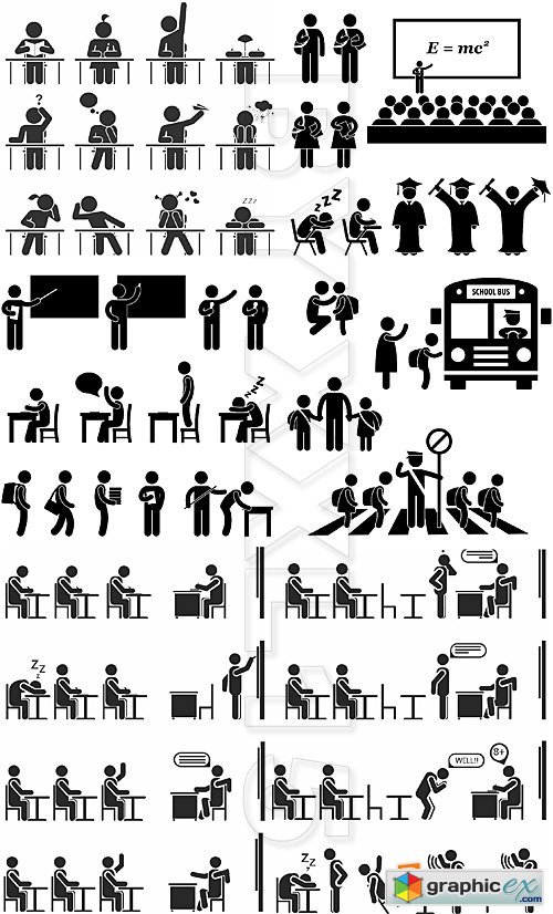 Vector People pictograms 6-Education