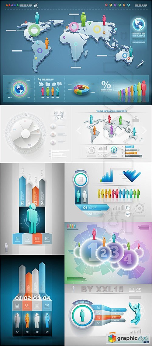 Vector 3D people infographics vector