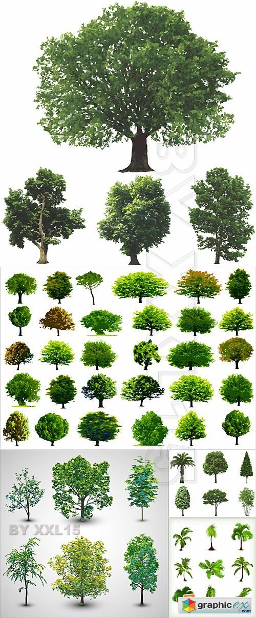 Vector Green trees vector set