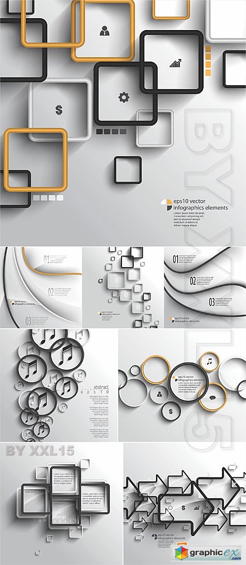 Vector Backgrounds with infographics elements