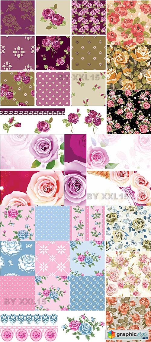 Vector Patterns with roses