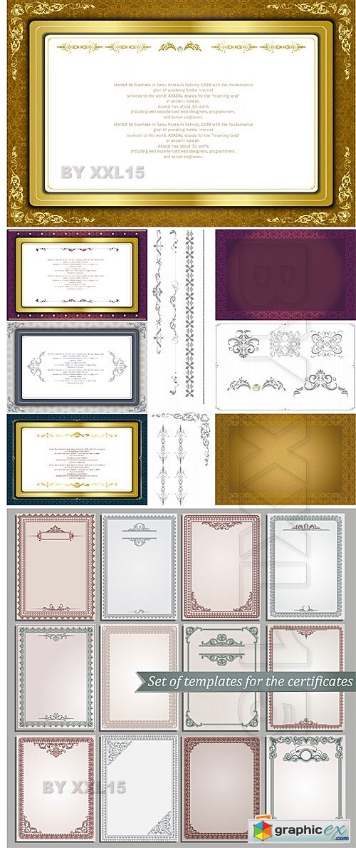 Vector Set of certificate templates