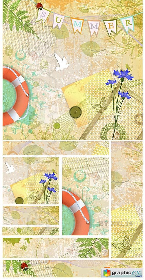 Vector Summer vintage banners and backgrounds