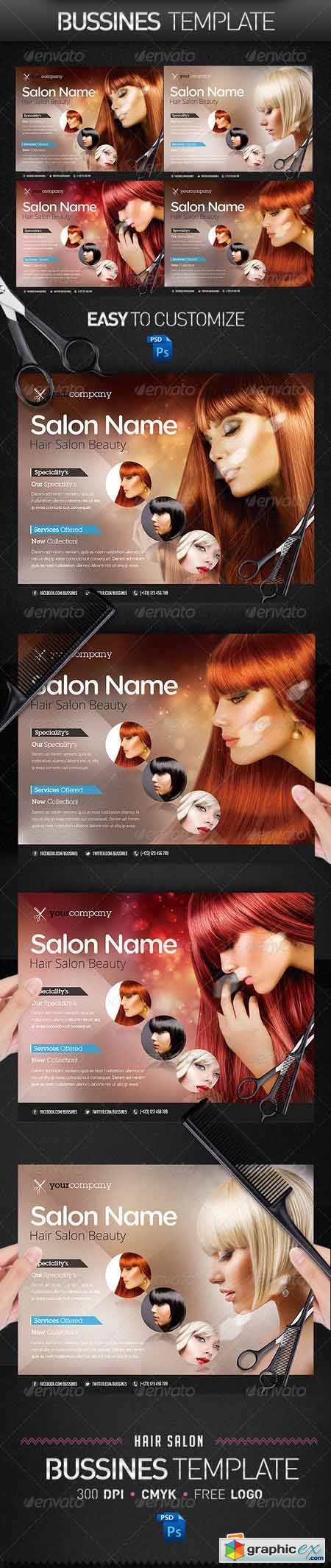 Hair Salon PRO Bussines Promotional Flyer Template