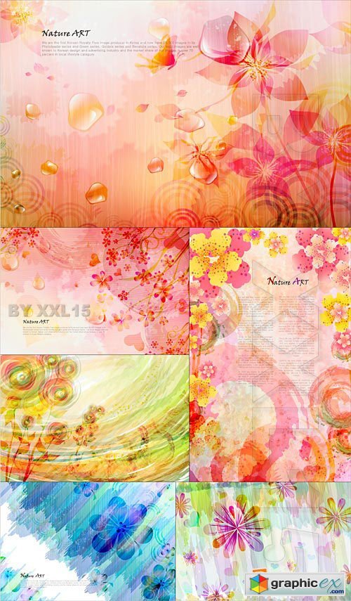 Vector Abstract backgrounds with flowers